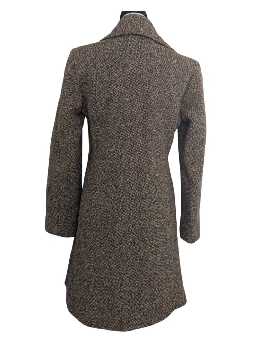 GUESS Brown Tweed Wool Blend A-Line Coat Women's M - Picture 4 of 12